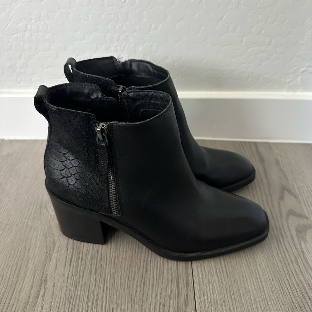Black Leather Ankle Boots